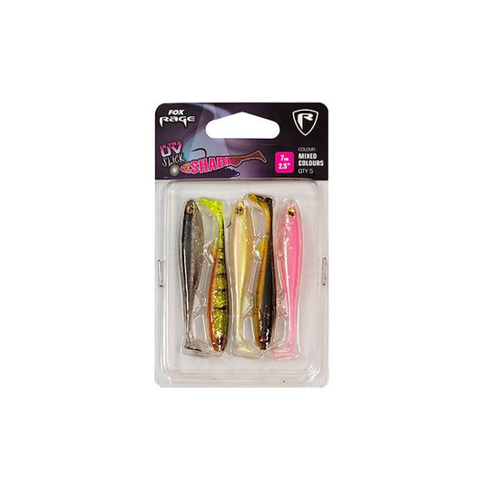 Fox Rage Slick Shad UV 7 cm jiggsats 5st/pkt