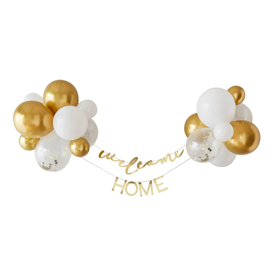 Ballonggirlang Welcome Home Guld/Vit