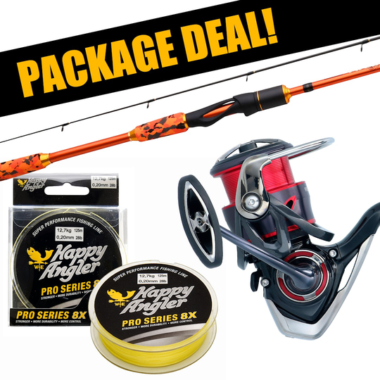 Patriot Fireball Xtreme Zander + Daiwa Fuego haspelset med flätlina