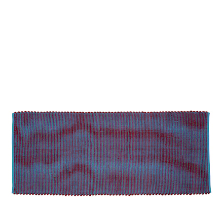 Tæppe, vævet, uld, blå/bordeaux