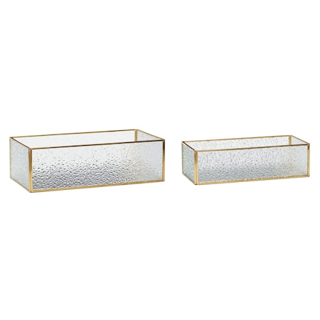 Glasbox Mässing Klar 2 st 25x12 cm