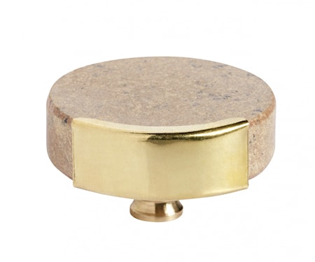 KNOB/HOOK, sand beige marble circle