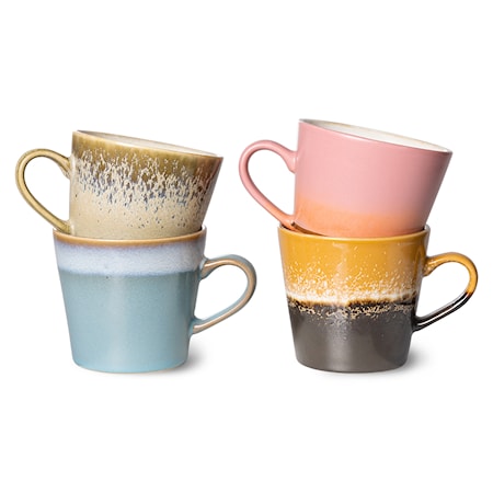 70s ceramics Cappuccinokopp Set om 4 Meteor