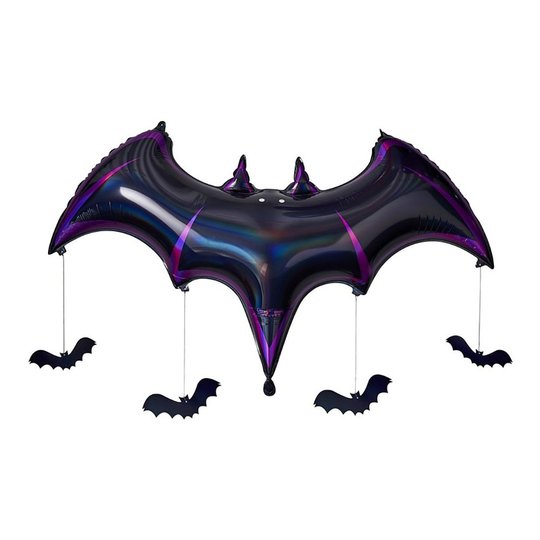 Folieballong Fladdermus Svart Metallic