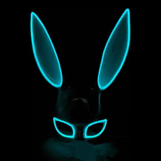 EL Wire Kanin LED Mask - Turkos
