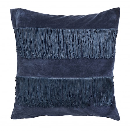 Kuddfodral Fringes - Dark blue