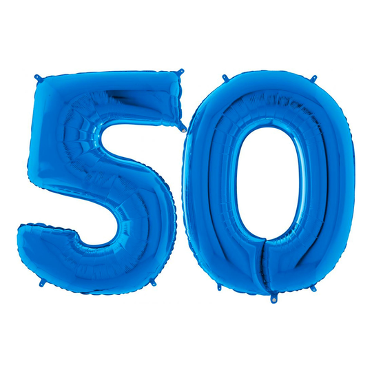 Sifferballong 50 Blå