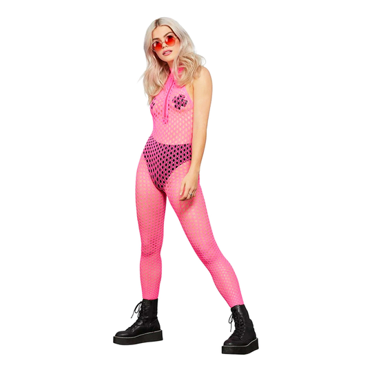 Rosa Ärmlös Bodysuit Nätad - One size