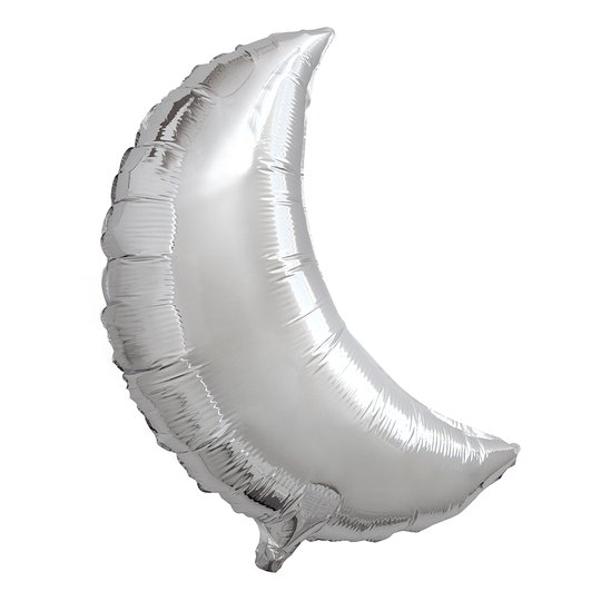 Folieballong Halvmåne Silver Stor