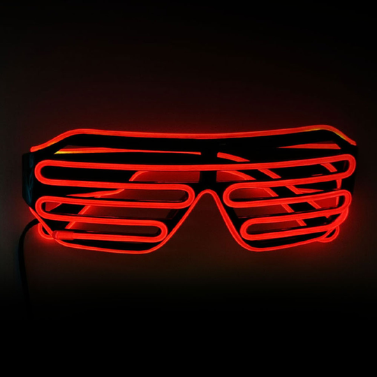 El Wire LED Glasögon Shutter - Röd