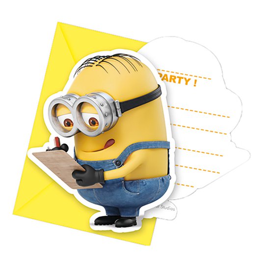 Inbjudningskort Minions - 6-pack