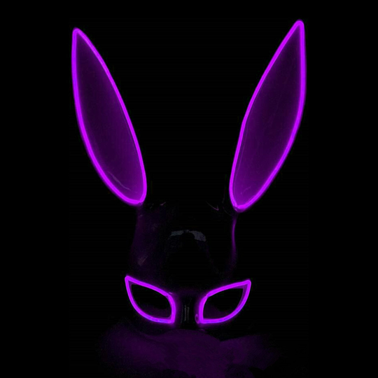 EL Wire Kanin LED Mask - Lila