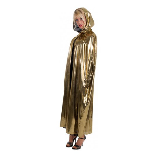 Cape med Huva Guld Metallic - One size