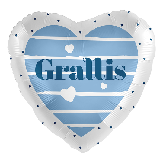 Folieballong Grattis Blå