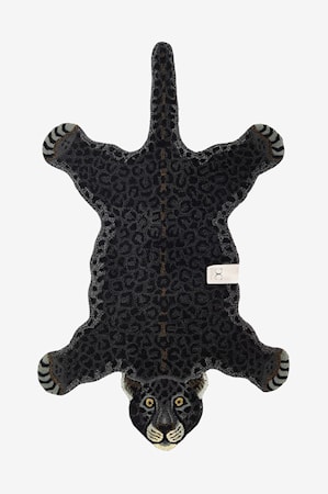 Ullmatta Leopard Svart 90x150 cm