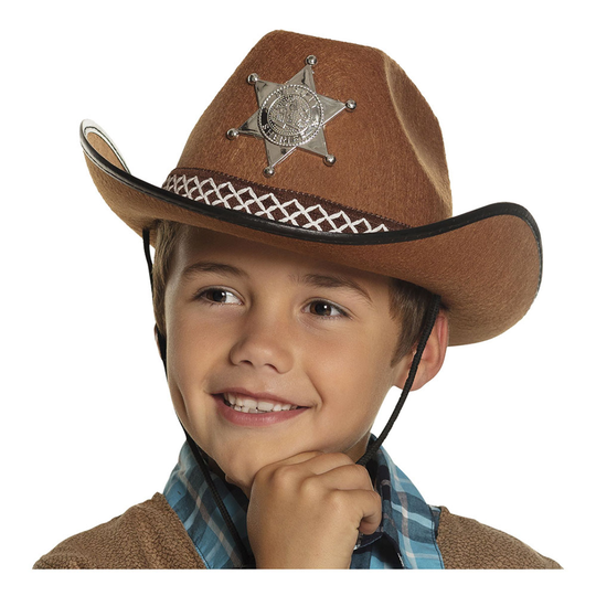 Sheriffhatt Brun för Barn - One size