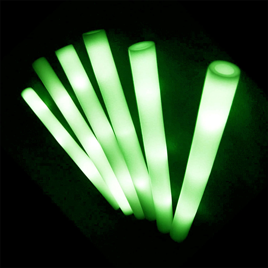 LED Skumstavar - Grön 10-pack