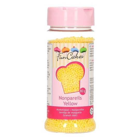 FunCakes Strössel Nonpareils Yellow/Gul - 80 g