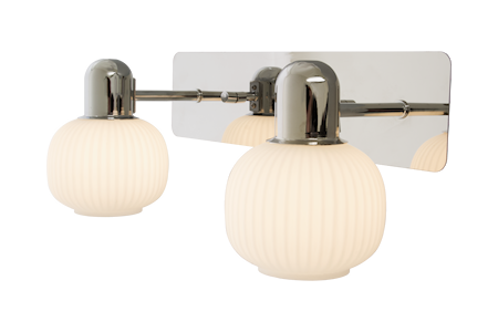 Messina Vägglampa Bad 2A Krom/Vit IP44
