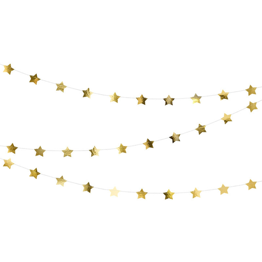 Girlang Stjärnor Guld Metallic