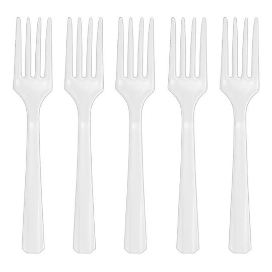 Plastgafflar Vita - 20-pack