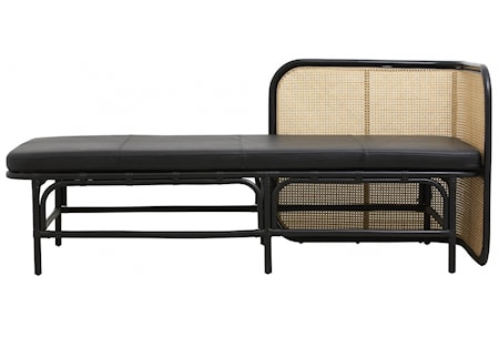 Glomma Day Bed M Svart Läder Madrass