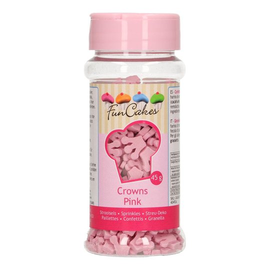 FunCakes Crowns Pink/Rosa - 45g