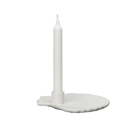 Ljusstake Shell Vit 21 cm