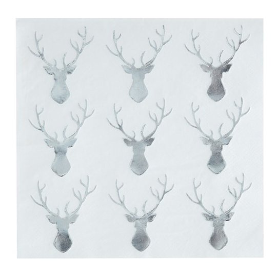 Servetter Julrenar Silver - 16-pack