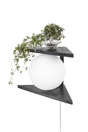 Vägglampa Angolo Trä Svart