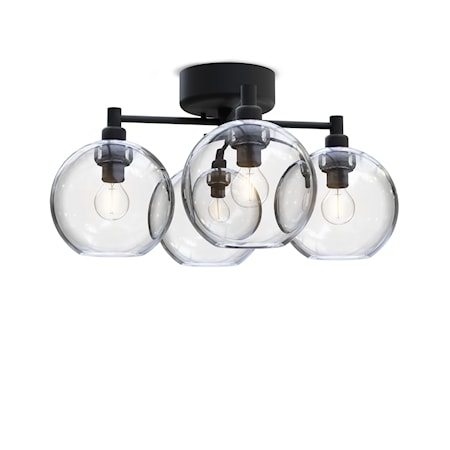 Gloria Plafond 46 cm Svartstruktur/klart glas