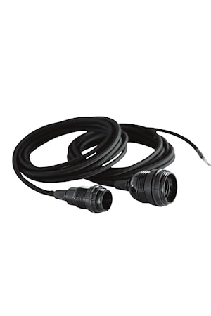 Kabel med sockel E14 3m Svart