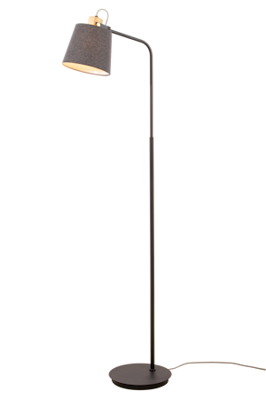 Geilo Golvlampa Svart/Grå/Trä IP20