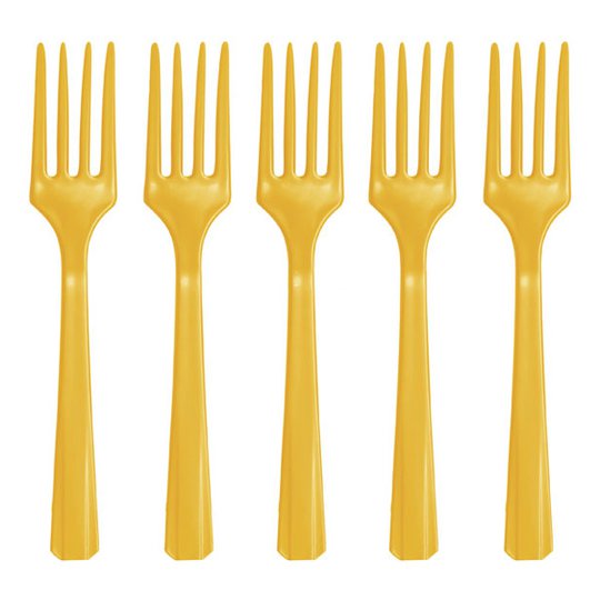 Plastgafflar Gula - 20-pack
