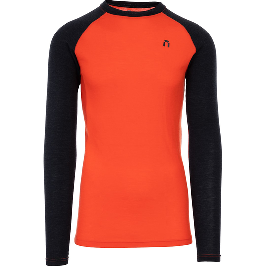 North Outdoor Intense Pro 200 underställströja i merinoull, röd/svart
