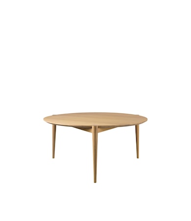 D102 Soffbord Ø85 cm Natur med vitpigment