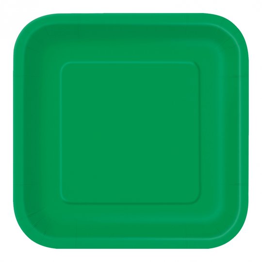 Papperstallrikar Kvadrat Mörkgröna - 14-pack