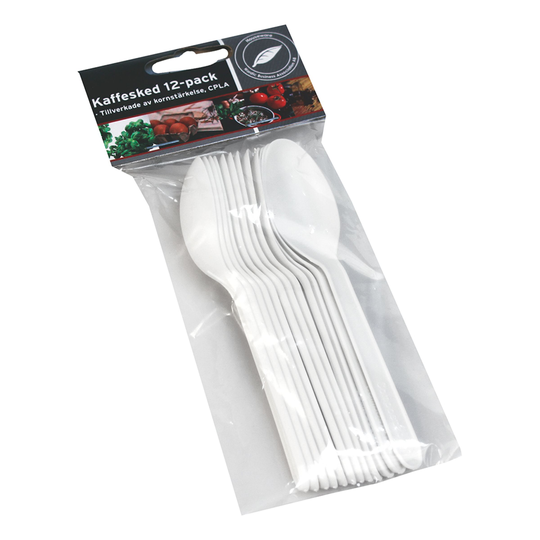 Vita Kaffeskedar i Plast - 12-pack