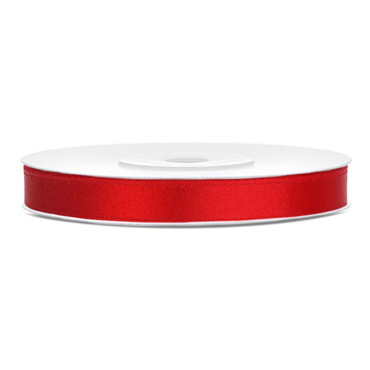 Satinband Rött - 6mm x 25m