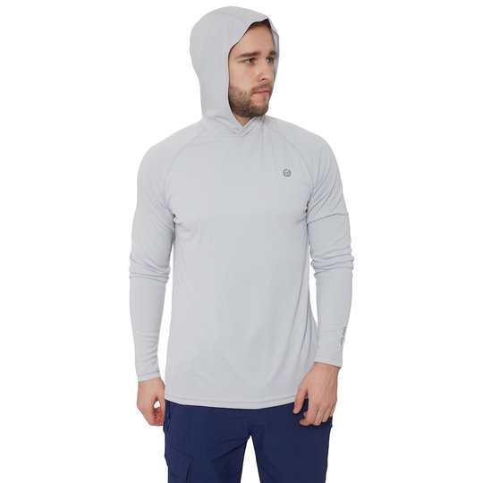 FHM Mark Hoodie Light Grey UPF 50+ fisketröja
