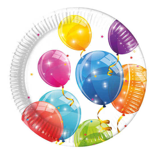 Papperstallrikar Ballonger - 8-pack