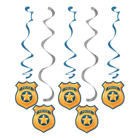 Hängande Dekorationer Polis Party - 5-pack