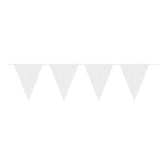Flagbanner Glitter Vit