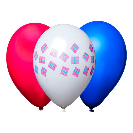 Flaggballonger Norge - 10-pack