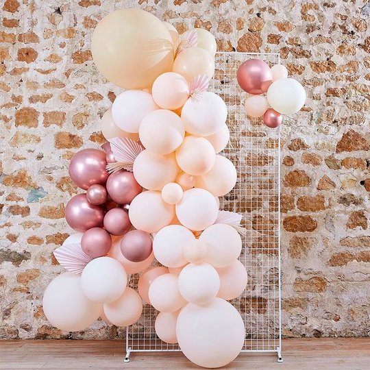 Ballongbåge Persika/Roséguld/Vit Kit