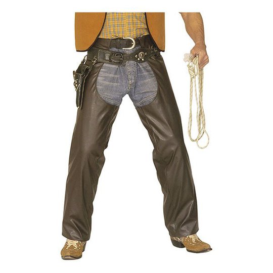Cowboy Chaps Bruna i Läderlook - Medium/Large
