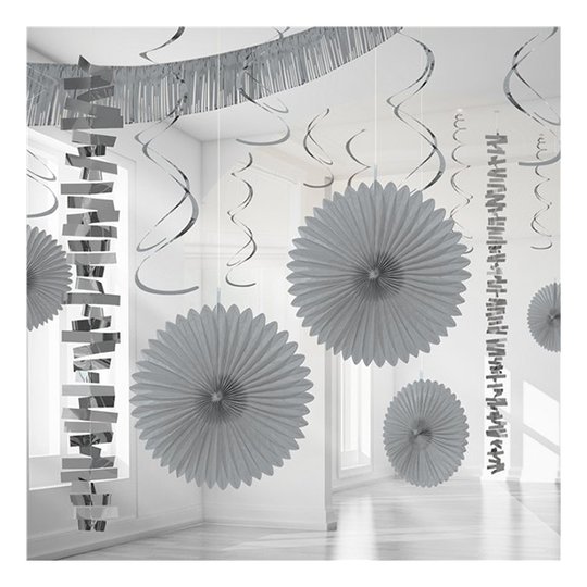 Dekorationskit Silver Metallic - 18-pack