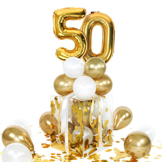 Ballongbox Siffror Guld 50