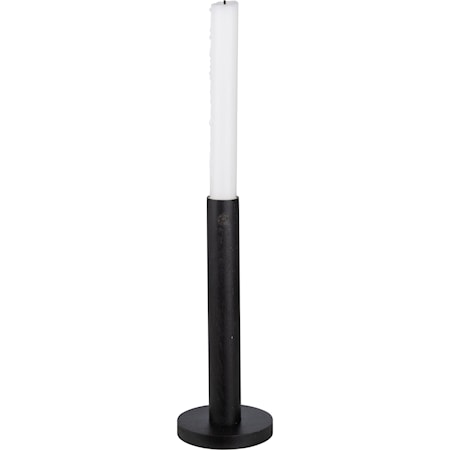 Ljusstake i trä Svart 20 cm