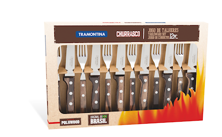 Churrasco Stekbestick set 12 delar Mörkbrunt handtag